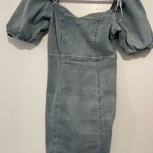 Denim Puff Sleeve Dress